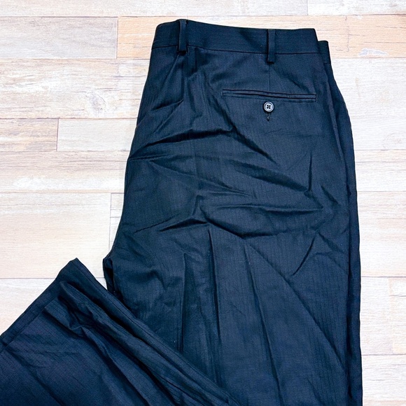 MICHAEL KORS Black Wool Striped Dress Pants | Tailored Classic | Size 42 * - Picture 3 of 7